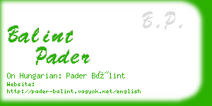 balint pader business card